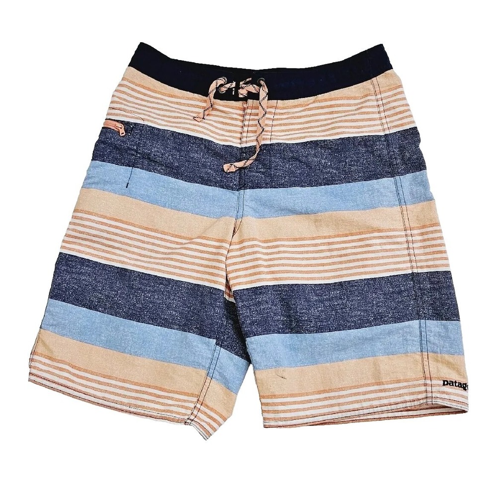 Patagonia (Kids Youth Size 16) Multi Striped Board Shorts Swim Trunks Drawstring